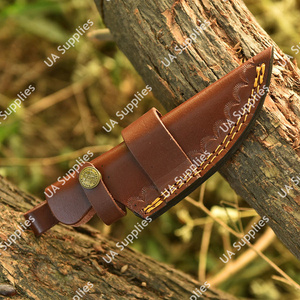 Funda de Cuchillo Vertical Moderna, Ligera, de Cuero Genuino de Alta Calidad, Cosida a Mano, Personalizada OEM, Universal para Caza - Product Image 2