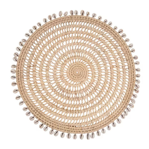 Set de table rond en rotin naturel tressé à la main, tapis en osier écologique, vente en gros, décoration de table à manger, assiette de présentation, fournisseur en vrac, OEM, B2B - Product Image 1