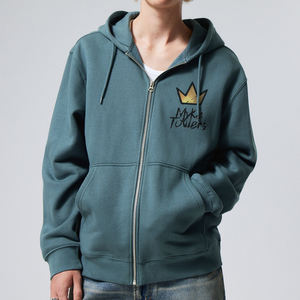 Sweat-shirts à capuche zippés personnalisés avec logo pour hommes, 100 % coton, grandes tailles, entièrement zippés, épais, respirants, pour l'hiver, pour garçons - Product Image 5