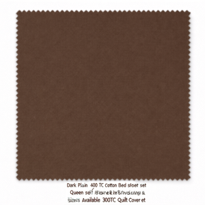 Dark Plain 400 TC Cotton <b>Bed</b> <b>Sheet</b> Set <b>Queen</b> Size for Home & Hotel Super King & King Sizes Available 300TC Quilt Cover Set - Product Image 2