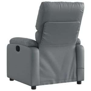 Fauteuil de massage électrique inclinable en similicuir gris, avec structure en bois, métal et mousse - Product Image 4
