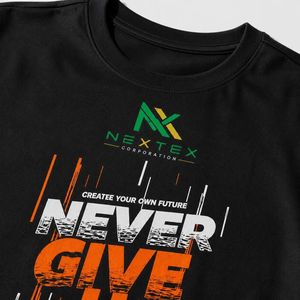 Camiseta Personalizada para Hombre con Estampado 'Never Give Up', Estilo Casual de Verano, Hip Hop, Streetwear, Transpirable, de Algodón, con Diseño Gráfico - Product Image 5