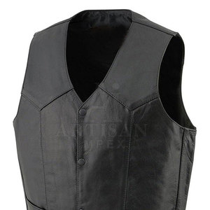 Custom Design Leather Men <b>Vest</b> Solid Color Leather Streetwear Sleeveless Leather Men <b>Vest</b> - Product Image 5