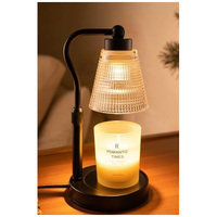 Lámpara Calentadora de Velas Eléctrica Premium para el Hogar, con Calor Ajustable, Cuerpo de Metal, Elegante Pantalla de Vidrio, Uso Interior/Exterior