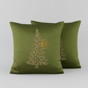 ปลอกหมอนอิงลายใบไม้ประดับด้วยลูกปัดหลากสีทอง ปลอกหมอนตกแต่งบ้าน - Product Image 3