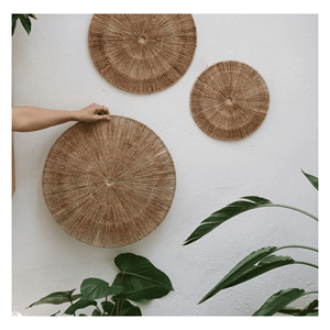 Décoration murale bohème en jonc de mer, faite à la main à partir de fibres naturelles de jonc de mer, pour la décoration murale et l'aménagement intérieur, fabriquée au Vietnam. - Product Image 3