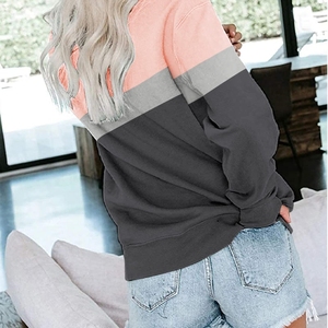 Sweat-shirts personnalisés à col rond pour femmes, vente en gros, en molleton uni, avec motif imprimé, respirants, séchage rapide, écologiques, pour la gym - Product Image 2