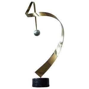 Sculpture abstraite de table en métal et pierre, style minimaliste de luxe, art moderne créatif, décoration intérieure haut de gamme, vente en gros. - Product Image 1
