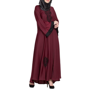 Abaya en tissu uni, style robe, cousue, la meilleure pour femme, vêtement musulman, tenue islamique - Product Image 1