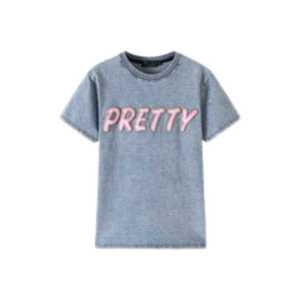 เสื้อเชิ้ตเดนิมพรีเมียมผ้าเชนิลล์ลายตัวอักษรกรีกสำหรับผู้หญิง คุณภาพสูง คอกลม สวมใส่สบาย - Product Image 1