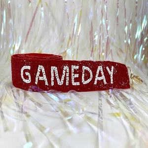 Cotton Glass Beaded Purple and <b>Yellow</b> Handmade Sports Style Purse Strap Bag Accessory with Customization Perfect for Gameday - Product Image 3