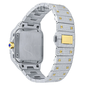 Montre de sport de luxe pour homme en acier inoxydable, étanche, avec diamant Moissanite et quartz, très demandée en 2026, disponible à la vente - Product Image 3