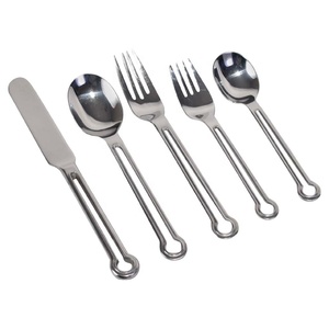Juego de Cubiertos de cuchillo y tenedor de cuchara plateada con mango colgante de bucle de alta demanda para restaurante, hotel o boda - Product Image 1
