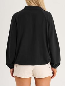 Quarter Zip Pullover Women UPF 50+ Lightweight Windbreaker <b>Jacket</b> Running Hiking Outdoor Pullover <b>with</b> <b>Pocket</b> - Product Image 4