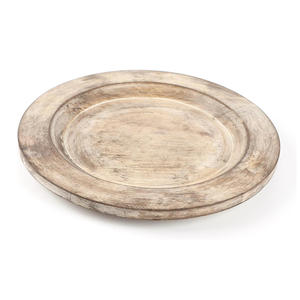 Assiettes de service rondes en bois pièce maîtresse sans danger pour les aliments assiette de chargeur de salle à manger sandwichs en bois apéritifs vaisselle utilisation de buffet - Product Image 6