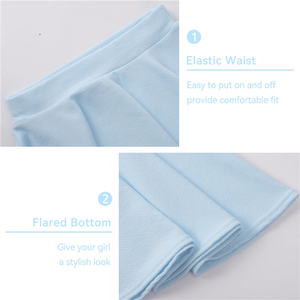 Jupes évasées en tricot bleu clair pour filles, uniformes scolaires à taille haute, modèles de jupes, vêtements pour enfants, jupes de tennis - Product Image 4