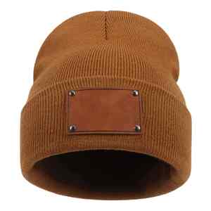 Bonnet en tricot 100 % brodé avec logo personnalisé, bonnet jacquard uni, bonnet d'hiver personnalisé, casquette tricotée sur mesure - Product Image 1