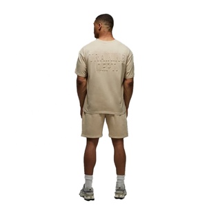 Conjunto de pantalones cortos de manga corta de verano informal para hombre de alta calidad nueva moda Color sólido fino tejido de punto suelto traje al por mayor - Product Image 2