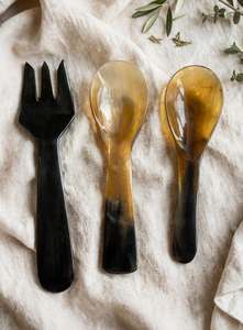 Ensemble de couverts modernes en PLA écologique jetables : fourchette à salade, cuillère à dessert, cuillère plate pour mariages et réceptions - Product Image 5