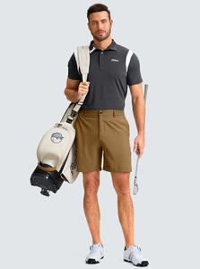 Shorts de golf pour hommes, coupe ajustée, tissu extensible doux, 95% polyester, 5% élasthanne, prix imbattable - Product Image 5