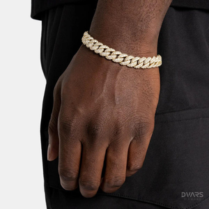 Bracelet cubain en moissanite, testé au diamant, en argent 925, bijoux pour hommes, bracelet cubain entièrement serti, bijoux hip-hop - Product Image 3