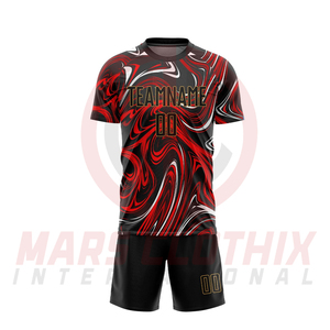 Fabricación profesional de conjuntos de camiseta y pantalones cortos de fútbol con MOQ bajo, uniforme de fútbol sublimado personalizado para venta en línea - Product Image 2