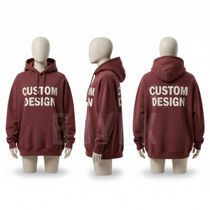 Sudadera con capucha roja de diseño personalizado, unisex, de algodón y forro polar, extragrande, informal, con estampado de diamantes de imitación en la parte delantera, bolsillo, transpirable, larga - Product Image 4