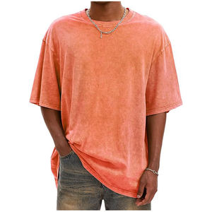 เสื้อเชิ้ตแขนสั้นผู้ชายทรงโอเวอร์ไซส์ สีน้ำเงินล้าง ผ้าฝ้าย ระบายอากาศดี คอปกถักแบบไม่มีปก เหมาะสำหรับฤดูร้อน - Product Image 4