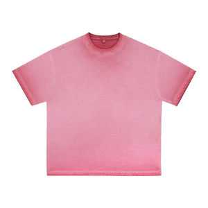 เสื้อยืดโอเวอร์ไซส์ผู้ชาย ล้างสีแบบแอซิดวอช ผ้าฝ้ายฟลีซคุณภาพสูง เสื้อผ้าแฟชั่นสตรีทแวร์ลำลองสีพื้น - Product Image 2