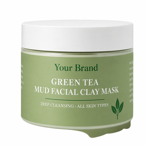Mascarilla facial de arcilla de té verde purificante y de limpieza profunda con logotipo personalizado para rostro y cuerpo OEM/ODM - Product Image 3