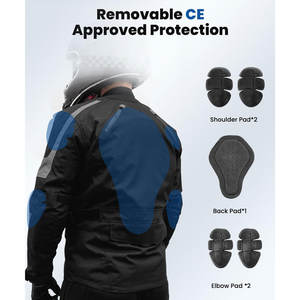 Veste de moto imperméable pour homme avec protections CE en gel de silice, équipement de cyclisme, veste de motocross pour motard - Product Image 2