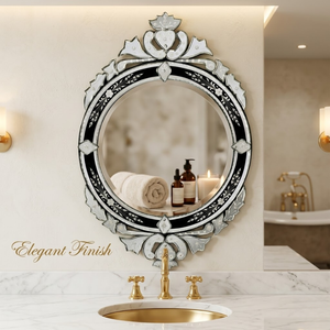 Miroir mural décoratif baroque vénitien orné |   Miroir en verre vintage antique de luxe pour le salon, la chambre à coucher, la décoration de la maison - Product Image 3