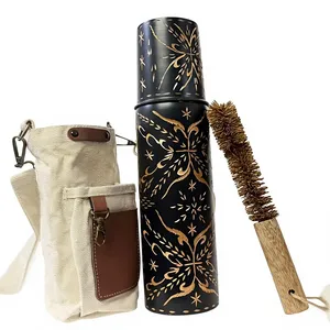 Authentic Textured Black Copper <b>Bottle</b> Tumbler And <b>Brush</b> Kit Eco-friendly Portable Multi-Use Home Use with Coaster Lids - Product Image 2