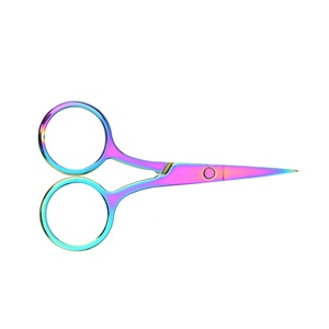 Outils de maquillage pour les poils du visage, ciseaux à sourcils, coupe-poils, haute qualité, prix bas, design professionnel, acier inoxydable, droit - Product Image 4