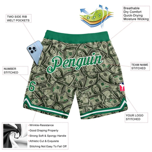 Print on Demand Men's Casual Sportswear Custom Solid Double Mesh Cropped Waterproof Quick Dry Workout Basketball Shorts - Product Image 5