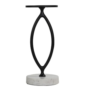 Table d'appoint fonctionnelle traditionnelle en métal et marbre pour intérieur, salon, café, espace de travail - Product Image 1