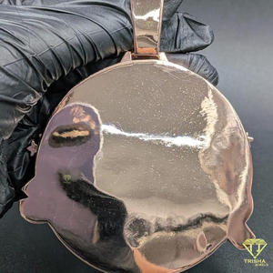 Pendentif Hip Hop personnalisé pour homme et femme avec diamants de laboratoire sertis à la main, plaqué or 18 carats, argent 925 - Product Image 6