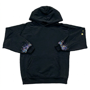 Sweat-shirt à capuche unisexe surdimensionné en coton épais de haute qualité, vêtements de sport, impression de logo en relief, strass - Product Image 3