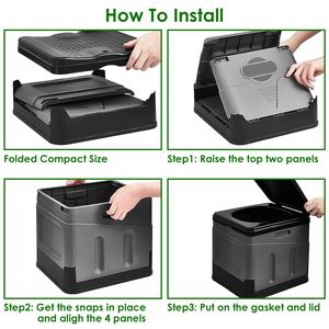 Portable Car <b>Camping</b> Boating Hiking Outdoor <b>Toilets</b> <b>with</b> Carry <b>Bag</b> Foldable Emergency <b>Toilet</b> Lid and Trash <b>Bags</b> - Product Image 2