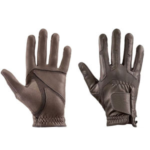 Gants d'équitation pour homme en cuir marron, à doigts entiers, fermeture à lacets, légers, pour l'hiver - Product Image 6