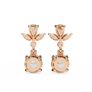 Unique Design Mix Cut Lab Grown Diamond 14K Gold IGI Certified <b>Earring</b> <b>Tops</b> for Gift Party & Anniversary - Product Image 3