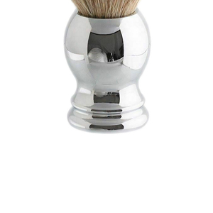Brosse à raser vegan en poils synthétiques avec manche en acier inoxydable, personnalisable, de haute qualité, pour barbier, fournisseur OEM - Product Image 3