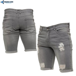 Men's Casual Eco-Friendly Light Wash Denim Mid Waist Embroidery Breathable Button <b>Zippers</b> Quick Dry Streetwear <b>Shorts</b> Summer - Product Image 5