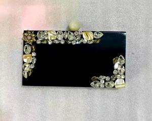 Bolsos de mano de resina con brillo, dorados, plateados, negros, vintage, para fiestas, bodas, eventos nocturnos, para mujeres a la moda. - Product Image 6