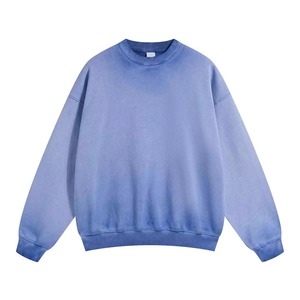 เสื้อสเวตเชิ้ตคอกลมทรงโอเวอร์ไซส์แบบยูนิเซ็กซ์  ถักนิตติ้ง สีพื้น สวมใส่สบายๆ สำหรับฤดูใบไม้ร่วง ทรงปกติ สีน้ำเงิน - Product Image 1