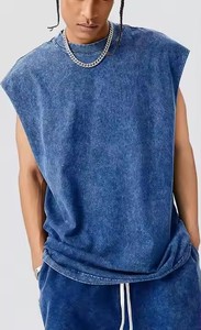 240g Unisex Cotton Heavy Acid Wash Blank Sleeveless O-Neck <b>Tank</b> <b>Tops</b> Quick Dry Breathable Eco-Friendly <b>Loose</b> Fit Women - Product Image 6