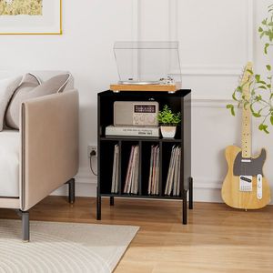 แท่นชาร์จพร้อมชั้นวางแผ่นเสียงและชั้นเก็บแผ่นเสียง ดีไซน์แบบชั้นวางหนังสือที่สะดวกสบาย - Product Image 2