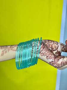 Transparent Green Jelly <b>Bangles</b> Set Gold Plated 12-Piece Lightweight Plain Stackable Chudi Women Traditional Ethnic Fashion - Product Image 2