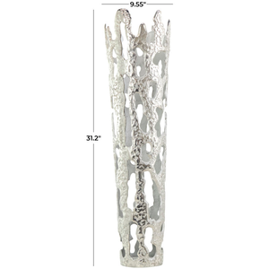 Premium Silver Finished Iron Handmade Eco-Friendly Lightweight Flower <b>Vase</b> <b>Unique</b> Coastal Design Rust Resistant Home Table Top - Product Image 3