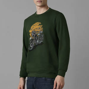 Sweat-shirt moto homme tendance vert foncé en coton avec motif vintage – Qualité supérieure, vente en gros, mode 2026 - Product Image 6